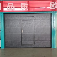 Porte de garage automatique moderne avec accès piétonnier
