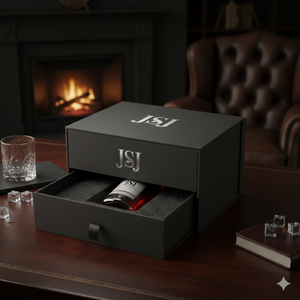 กล่องกระดาษใส่ไวน์แบบเปิดสองบาน ดีไซน์หรูหรา สำหรับชุดของขวัญฉลองวันครบรอบแต่งงาน กล่องบรรจุภัณฑ์กระดาษแข็งอย่างดี - Product Image 3