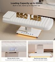 Camilla de Masaje Eléctrica de Lujo Blanca con Control de un Botón para Spa y Salón, Cama de Estética Facial y de Pestañas con Calefacción para Esteticistas