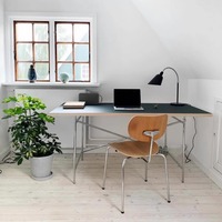 Bureau rectangulaire en acier inoxydable de style Bauhaus du milieu du siècle, table écologique pour studio, salle à manger, bureau, maison