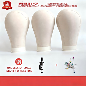 Canvas Foam Mannequin <b>Head</b> Block with Needle Holes and Multiple Sizes for Wig <b>Styling</b>, Display and Training - Product Image 5