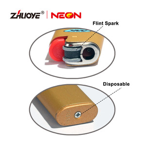 Chất lượng cao kim loại nhẹ hơn với đá lửa bánh xe butan cho thuốc lá hút thuốc và nến chiếu sáng thiết kế hiện đại trong hộp hiển thị - Product Image 5