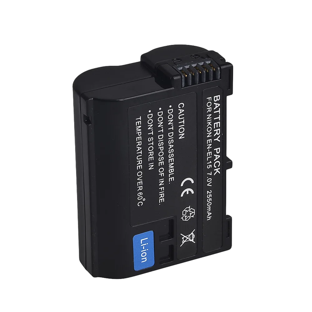 7.0V 2550mAh Lithium Rechargeable Camera Battery ENEL15/EN-EL15 for Stock