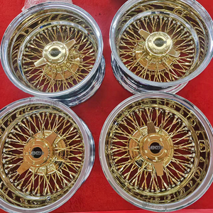 Llantas cromadas 5x114.3, ruedas de radios, ruedas de alambre 13x7, neumáticos de banda blanca, ruedas de alambre - Product Image 3