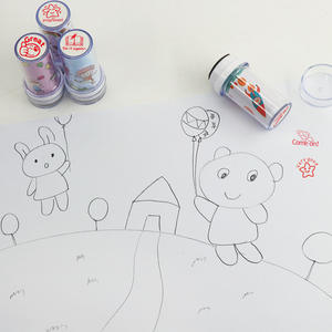 Juego de sellos de dibujos animados para estudiantes, sello de plástico de tinta automática para sello de autoentintado personalizado decorativo - Product Image 3