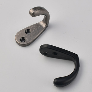 Wall <b>Hook</b> <b>Single</b> <b>Hook</b> Black Antique Silver Iron Wall Mounted For Wardrobe <b>Coat</b> Cap - Product Image 3