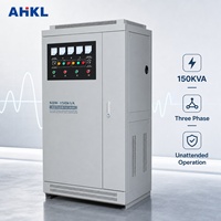 Stabilisateur de tension servo triphasé 150 kVA, robuste, 380 V, réponse en 1,5 s, protection contre les courts-circuits, équipement industriel critique