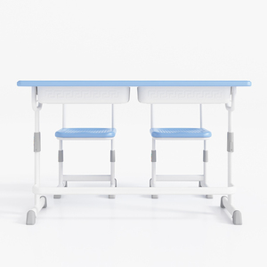 Conjunto de mesas y sillas dobles para dos personas, para aulas universitarias, mobiliario escolar para estudiantes. - Product Image 2