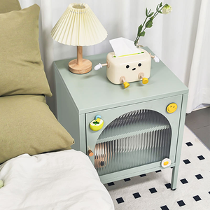 <span class=keywords><strong>Table</strong></span> <span class=keywords><strong>de</strong></span> <span class=keywords><strong>Chevet</strong></span> en Acier Écologique avec Étagère pour Chambre à Coucher <span class=keywords><strong>et</strong></span> Salon – Meuble d'Appoint Sûr <span class=keywords><strong>et</strong></span> Écologique - Product Image 4