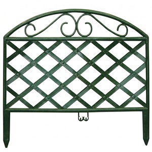 Rustproof Backyard Landscaping Decorative Lawn Edging Fence Green Set Of 4 Ornamental Border - Product Image 1