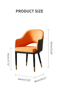 <span class=keywords><strong>เก้าอี้</strong></span>หนัง PU หรูหราสไตล์อิตาลีแบบสั่งทำพิเศษ <span class=keywords><strong>เก้าอี้</strong></span><span class=keywords><strong>รับ</strong></span>ประทานอาหารทันสมัยพร้อมขาโลหะปลายสีทอง สำหรับใช้ในบ้านและร้านอาหาร ประเทศสหรัฐอาห<span class=keywords><strong>รับ</strong></span>เอมิเรตส์ - Product Image 6