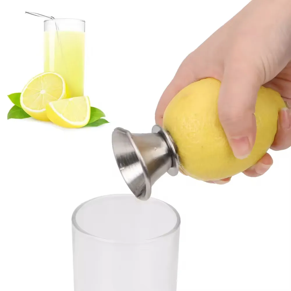 Alat buah gadget dapur baja nirkarat pemeras Lemon sekrup penuang Manual jeruk Lemon limit pemeras jeruk