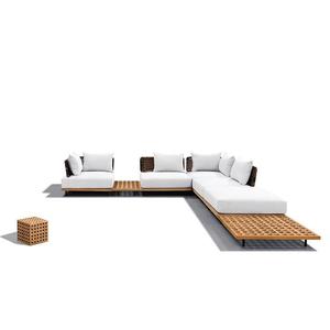 Factory Customization Garden Corner <b>Lounge</b> Couch Furniture Outdoor Patio Sectional Rattan Teak Wood Sectional Set - Product Image 6