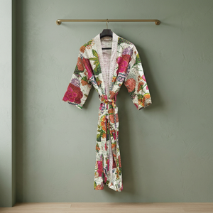 Robe kimono décorative brodée 100% coton, motif imprimé, manches longues, respirante, tenue de mode pour adultes, vêtements de fête - Product Image 4