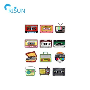 Factory Customized Enamel Audio Tape Lapel Pins Badges Brooches Custom Audio Tape Enamel Lapel Pins