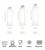 Bouteille de boisson en verre Borosilicate transparent écologique avec couvercle en acier inoxydable étanche pour réfrigérateur à jus