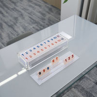Modern Özelleştirilmiş Önceden Monte Edilmiş Çevre Dostu Seyahat Mahjong Seti Okey Akrilik Dominolar Rummy Karo Oyunu 1mm Kalınlığında Parlak Akrilik