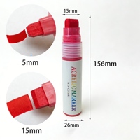 Marcador de Pintura Acrílica a Base de Agua con Punta Plana de 15 mm, Permanente, 3 Anchos de Trazo en un Solo Marcador, Multisuperficie, para Manualidades, Graffiti, Madera