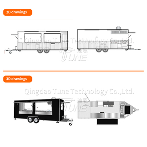 Carré américain Vintage World Italian Street Outdoor Catering Stand Kebab Kitchen Track Vending Food Cart Mobile - Product Image 3