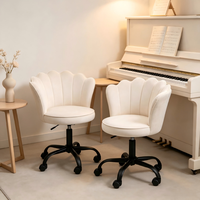 Chaise de bureau ergonomique pivotante en velours moderne avec rembourrage doux personnalisé, design en forme de pétale, chaise de jeu, directement de l'usine