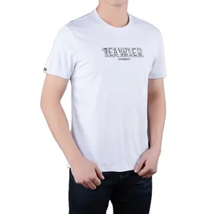 Factory direct sales short sleeve white tshirt men applique digital printing embossed ringer young boy popular tshirt for men