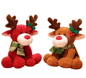 Peluche Morbido di Alce, Renna e Cervo, Colorato e Carino, Best Seller, Giocattolo Ricamato, Decorazione Natalizia con Funzione Confortante - Product Image 1