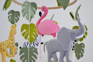 <span class=keywords><strong>Mobile</strong></span> pour bébé en gros, animaux de la <span class=keywords><strong>jungle</strong></span>, girafe, flamant rose, éléphant, décoration suspendue en feutre pour la crèche, pour nouveau-né - Product Image 3