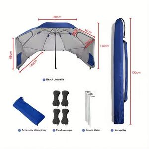 Parasol de plage portable de 24 mètres, multifonctionnel, pour le camping, la pêche, protection UV, pare-soleil, tissu Oxford 210D avec revêtement argenté - Product Image 3