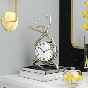 Decoración para sala de estar, superventas, Mostrador de aluminio para hoteles y restaurantes, reloj de escritorio, superventas, soportes de rama de árbol, reloj de mesa - Product Image 1