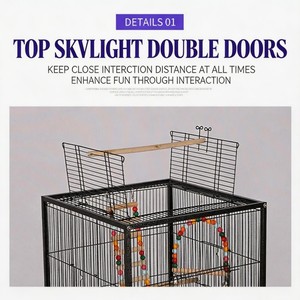 Jaula Clásica Grande de Hierro Sólido para Pájaros con Bandeja y Caja de Plástico para Todos los Loros y Aves - <span class=keywords><strong>Venta</strong></span> al por Mayor - Product Image 4
