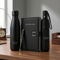 Ensemble cadeau personnalisé avec logo, bouteille d'eau en acier inoxydable, carnet, stylo, parapluie, cadeau d'entreprise