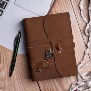 Buy Premium Quality Tan <b>Leather</b> Journal with Key Closure and 100 <b>Sheets</b> Vintage Style Tan <b>Leather</b> Journal - Product Image 3