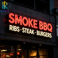 Enseignes lumineuses 3D LED Frontlit : Panneaux publicitaires portables éclairés pour magasins de produits numériques, fumeries et barbecues