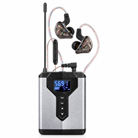 Système IEM sans fil UHF double canal avec moniteurs intra-auriculaires et récepteur bodypack pour musiciens, chanteurs, scène, église et utilisation en studio