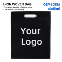 Sac non tissé découpé en D, écologique et réutilisable, pour chaussures et courses, avec poignée en patch de Ningbo, impression sérigraphique et découpe de lettres