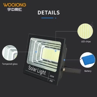Lampu Sorot Tenaga Surya Luar Ruangan Woojong Factory 90 Beam Angle LED IP65 ABS Bersertifikasi ROHS Penerangan Gudang Remote Control Garansi 2 Tahun