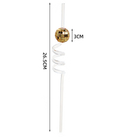 Accessoires de bar pailles en verre décoration de fête à boire rond couleur brillante boule de disco paille Topper avec bar boîte de nuit