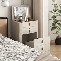 Coiffeuse en bois massif à plateau rabattable avec commode, table de maquillage moderne et minimaliste pour chambre à coucher, meuble de fin de lit