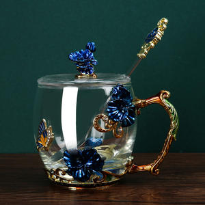 Juego de Tazas de Café y Leche de Vidrio Esmaltado Ecológico Estilo Europeo para Mujer, 300-400 ml, Regalo Empresarial - Product Image 2