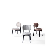 Ensemble de table à manger de style nordique moderne, table à manger avec pieds en bois, 4 chaises, chaise en tissu pour salon, pour restaurant