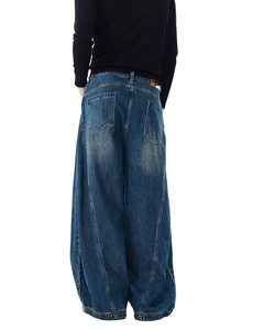 Pantalones vaqueros de pierna recta lavados Retro americanos de otoño 2025, pantalones de pierna ancha holgados de talla grande para hombre, pantalones de mezclilla de gama alta de tendencia - Product Image 6