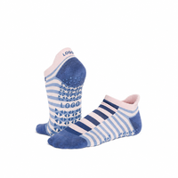 Chaussettes de Pilates confortables antidérapantes à motif floral jacquard, coupe basse, avec grip sur toute la semelle, pour yoga, barre, studio, logo personnalisé OEM ODM