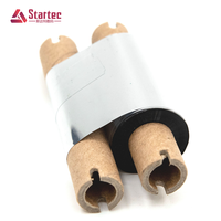 Cinta de Transferencia Térmica de Cera Negra Premium de Alta Calidad, Resistente a Rayones, de 0.5 Pulgadas de Diámetro y 110 mm x 90 m, para Impresoras de Códigos de Barras TTR