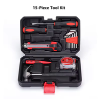Kit d'outils manuels portables 15 pièces, ensemble d'outils pour la maison pour les réparations de bricolage de base à domicile