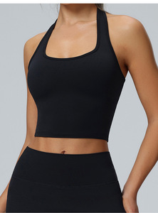 Soutien-gorge de sport sexy à bretelles croisées, haute performance, antichoc, pour la course, le fitness et le yoga ; en Spandex/Nylon ; design élégant au dos - Product Image 5