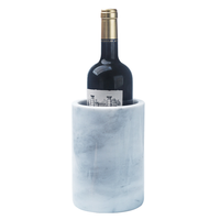 Seau à glace en marbre naturel, refroidisseur à vin et champagne, seau à bière en marbre, refroidisseur à vin en pierre de marbre pour KTV, bar, décoration de table à domicile
