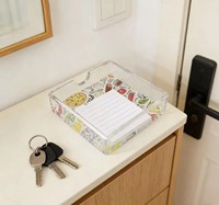 Distributeur de notes autocollantes en acrylique à motifs, support de mémo transparent pour bureau, maison, rangement de réception OEM