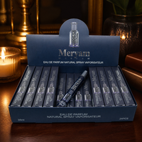 Atomiseur de parfum portable pour femme, bouteille fine bleu marine, boîte de comptoir, bougies florales, chaleureuses, persistantes, à l'ambiance douce