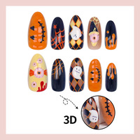 Accessoires pour ongles 3D mignons et originaux en forme de citrouille et de petit fantôme, vente en gros pour Halloween