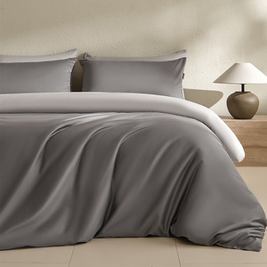 Copripiumino casa in cotone grigio copripiumino federa con letto attrezzato <span class=keywords><strong>per</strong></span> letti King Queen-tessuto Technics biancheria da letto doppia - Product Image 3